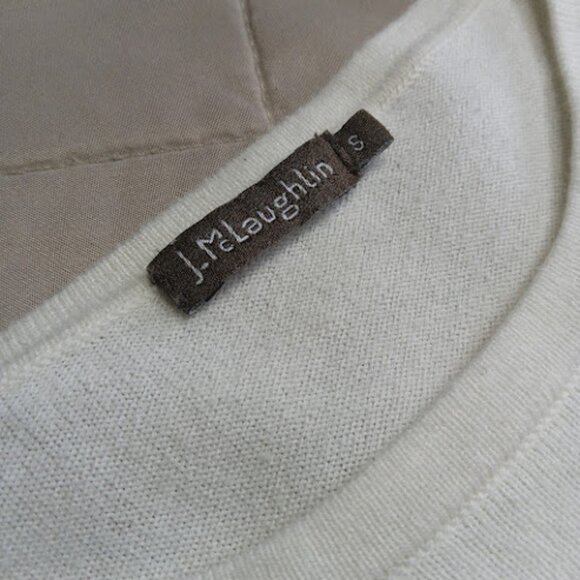 JMCLAUGHLIN Scalloped Hem And Cuffs Form Fitting Light Sweater Femanine Ditsy XS - Picture 7 of 9